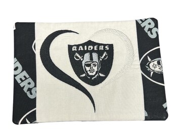 Las Vegas Raiders Logo Mug Rug Embroidered Football Coaster