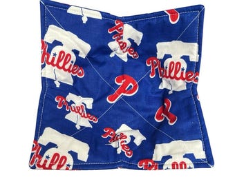 Philadelphia Phillies Bowl Cozy Handmade Reversible Microwave Bowl Holder MLB Baseball Fan Gift Cotton Fabric Cozy