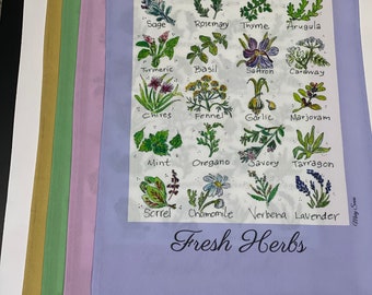 Fresh Herbs Tea Towel