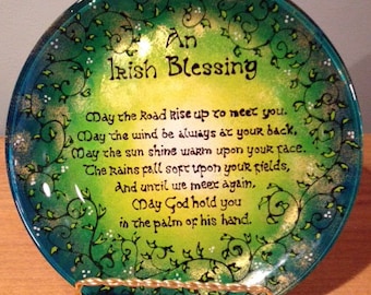 Irish Blessing Decorative Glass Plate