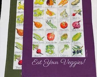 Eat Your Veggies! Tea Towel