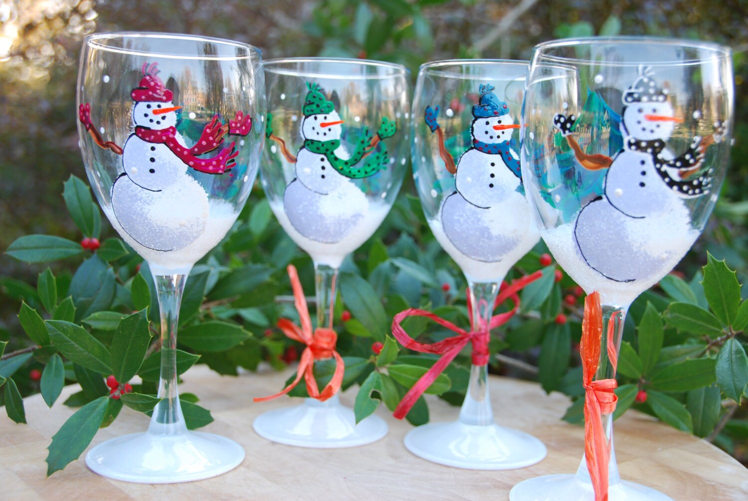 Cute Winter Stemmed Wine Glasses Reindeer, Snowman, Christmas Glasses, Red  Wine Goblet, Grab Bag Gift, Coworker Friend Gift 