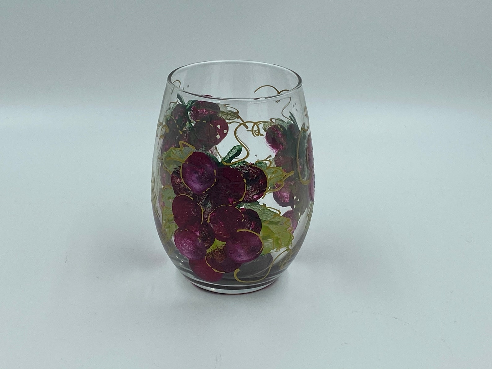 Big Grape Hand Painted Wine Glasses set of 4 Etsy