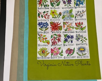 Virginia Native Plants Tea Towel