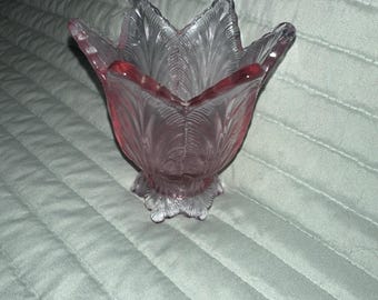 Tulip Shape Lavender/Pink Fenton Glass Reversible Votive/Taper Candle Holder