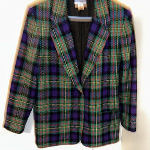 Vintage Pendleton Jacket 10pPlaid Wool Blazer Single Breasted Made USA