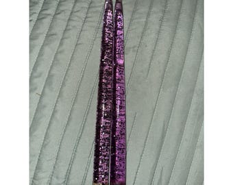 Paar Vintage 11,5 "Dunkelviolette Lucite Kerzen Schöne Farbe selten