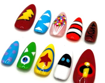 Pixar-thema ~ Handgeschilderde gelnagelpers ~