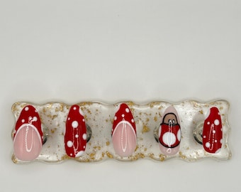 Mario/Toad Themed ~ Hand Painted Gel Nail Press Ons ~