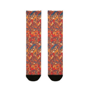 Vintaget Art, Printed Crew Socks for Everyday Comfort, Unique Gift for Art Lovers, Colorful Fashion Statement, Novelty Stocking Stuffer