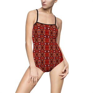Lebendiger einteiliger Badeanzug für Frauen, Pool-Party bereit, Sommerspaß, Strandtag unverzichtbar, Urlaub Must-Have, Bademode
