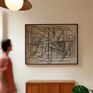 Masculine Art Prints Set | Modern Abstract Line Wall Decor | Geometric Black and White Decor | Instant Download | Minimalist Office Decor