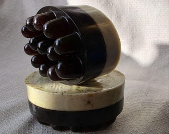 Unique Handmade Coffee Massage Soap with Herbal Tincture | Ukrainian Artisan Soap