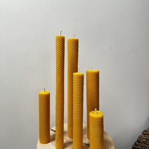 Pure Beeswax Candles  Natural Honey Scent Eco-Friendly and Non-Toxic Handcrafted with Love