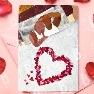 Bettgeflüster LGBTQ Gay Schwarz Valentinstag Karte Hochzeitstag Liebe Romantische Karte