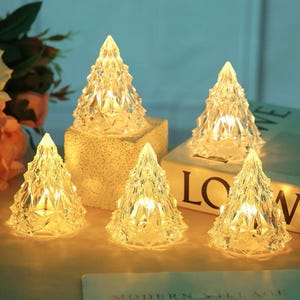 Crystal Luminous Christmas Tree Ornament Decoration Mini LED