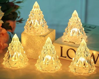 Crystal Luminous Christmas Tree Ornament Decoration Mini LED
