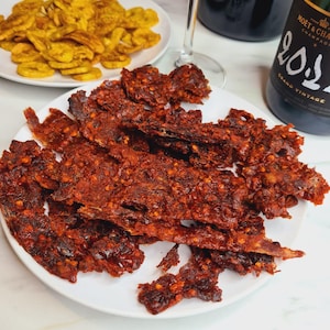 Authentic Nigerian Kilishi – Spicy African Beef Jerky – Gourmet Dried Meat Snack - 50G x 3
