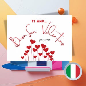 BIGLIETTO d'amore per SAN VALENTINO - Festa romantica, Auguri d'amore, Biglietto digitale da inviare, stampare o modificare.