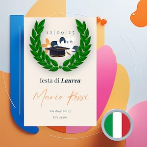 INVITO per FESTA di LAUREA - prodotto digitale da stampare, personalizzare, scaricare ed inviare.