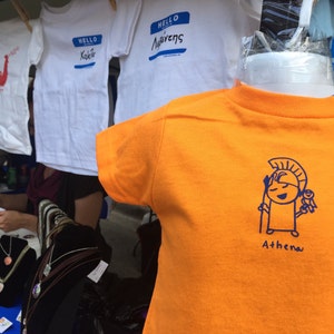 Athena or Zeus Greek Goddess/God INFANT/BABY-TODDLER Greek baby gift / orange shirt /mythology //gifts under 50 // kids funny tshirt
