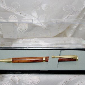 Handgemaakte draaibank gedraaide pen - Cocobolo met etui.