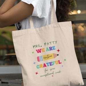 Personalized Tote Bag for Teacher, Teacher Gift, Teacher Appreciation Gift, Teacher Bags, Thank You Gift, Canvas Tote Bag