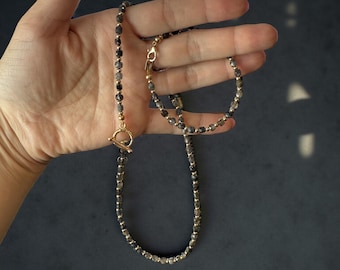 Ensemble collier et bracelet Iolite