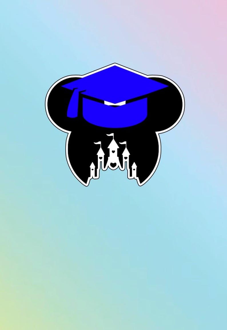 Mickey Mouse Customizable Graduation Vinyl Sticker, Waterproof, Water Bottle Sticker