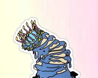 Sleeping Beauty Aurora's Birthday Cake Vinyl Sticker, Waterproof, Water Bottle Sticker