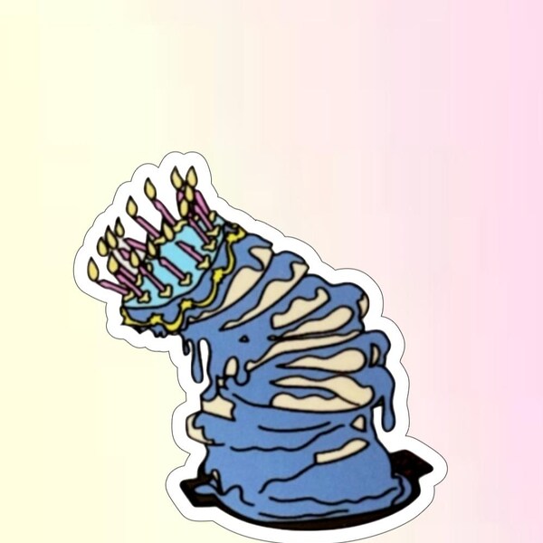 Sleeping Beauty Aurora's Birthday Cake Vinyl Sticker, Waterproof, Water Bottle Decal