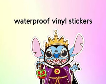 Stitch Disguise Evil Queen Snow White sticker Waterproof Vinyl