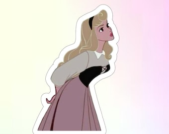 Sleeping Beauty Aurora Briar Rose Vinyl Sticker, Waterproof, Water Bottle Decal