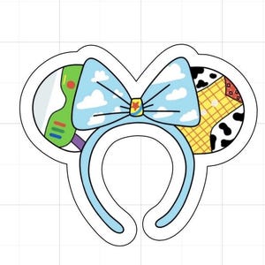 Disney Toy Story Mouse Ear Headband Vinyl Sticker, Waterproof, Water Bottle Sticker