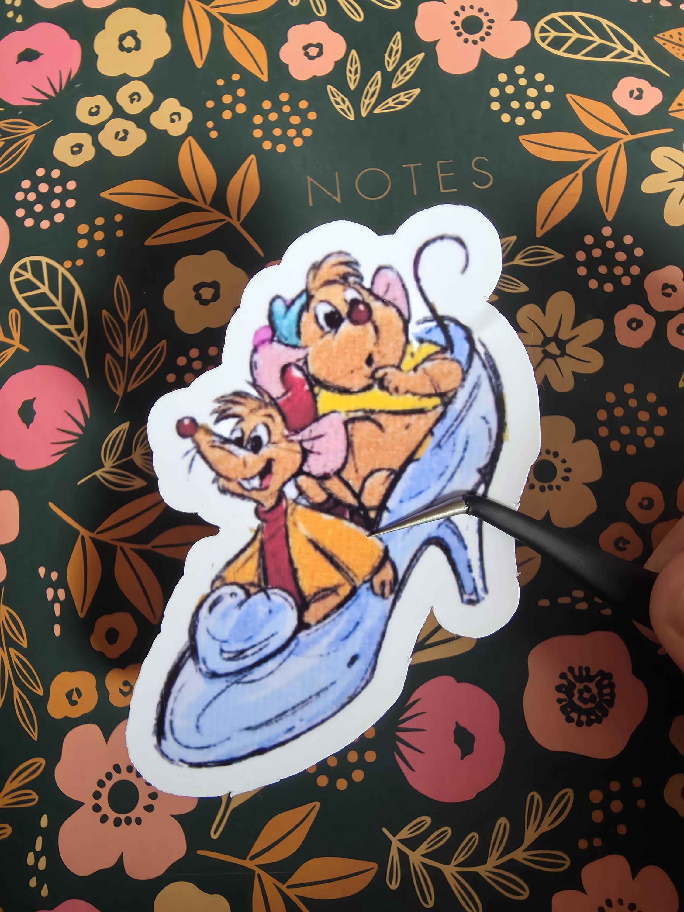 Cinderella Mice Glass Slipper Vinyl Sticker, Waterproof, Water Bottle ...