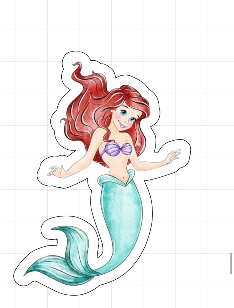 Disney Little Mermaid Vinyl Sticker, Waterproof, Water Bottle Sticker