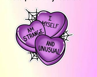 Pegatina de vinilo de Halloween de Beetlejuice, extraña e inusual, resistente al agua, para botellas de agua.