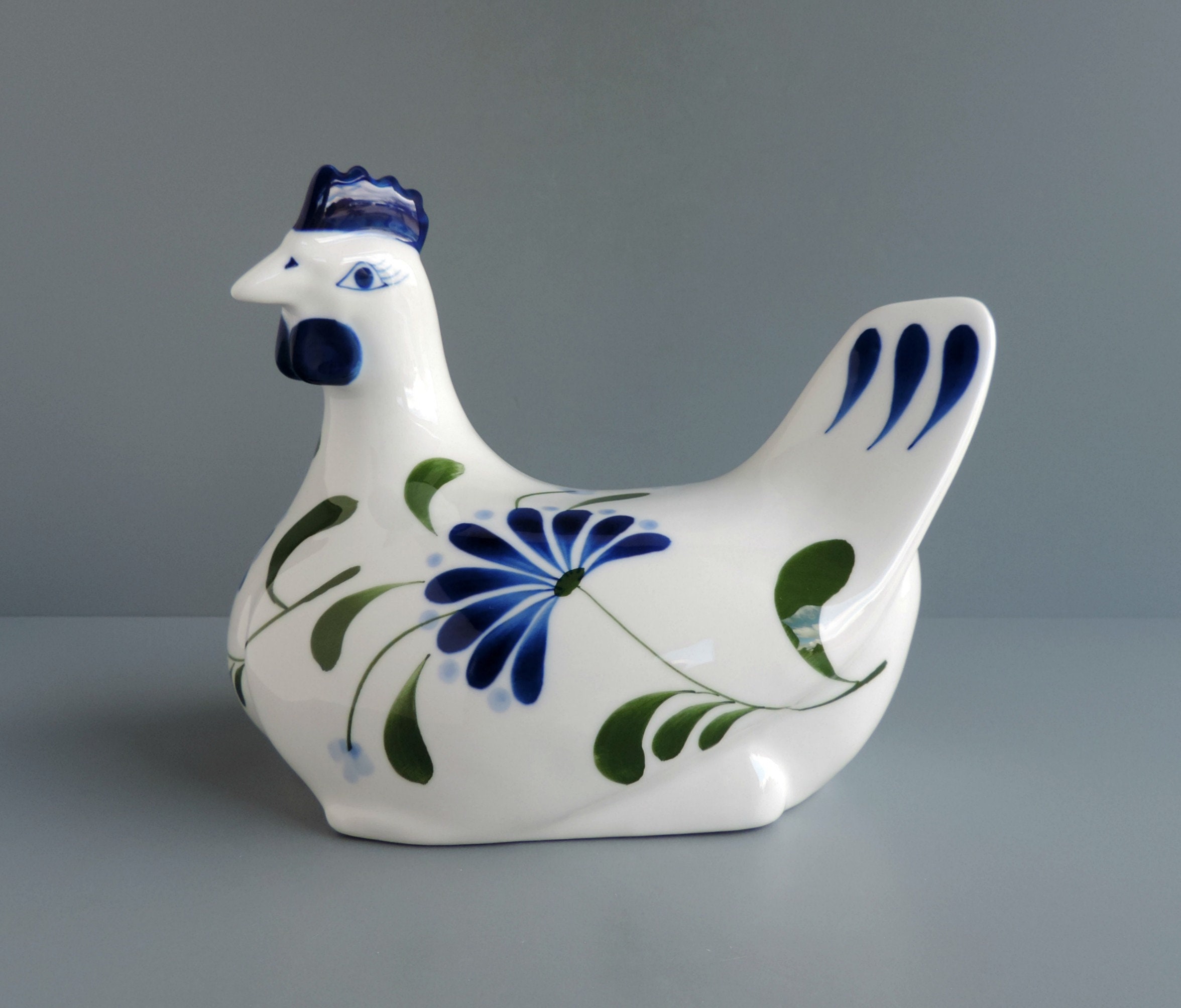 Vintage Dansk Chicken Hen Figurine Sage Song Pattern By Etsy