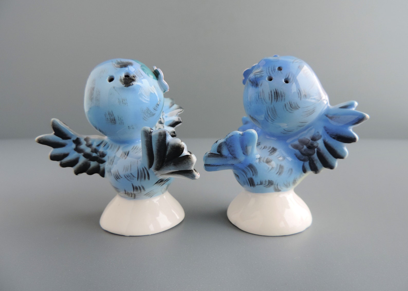 Vintage Lefton Bluebird Salt and Pepper Shaker Set 239 Etsy