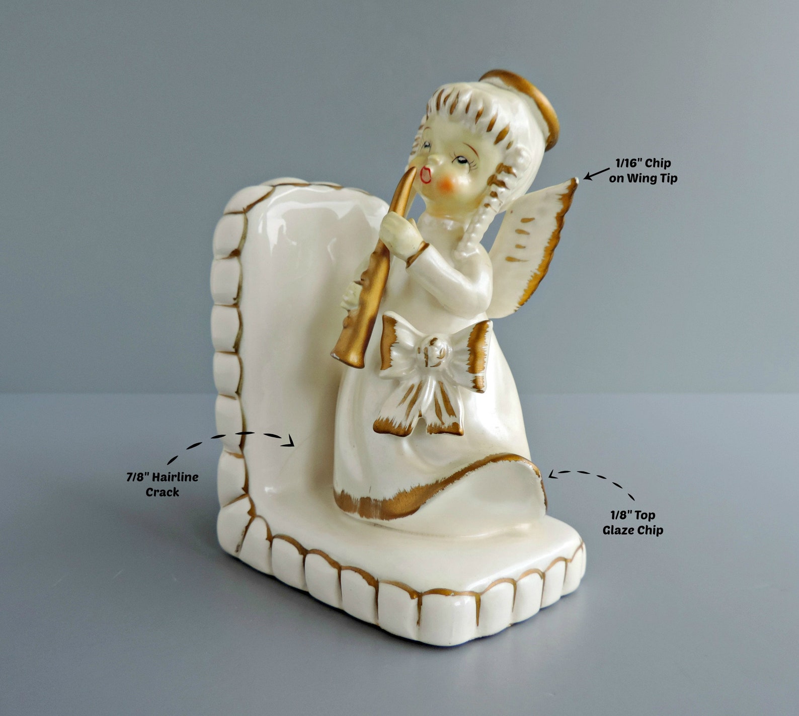 Vintage Angel Figural Bookend Single Napco Style Angel Girl Etsy