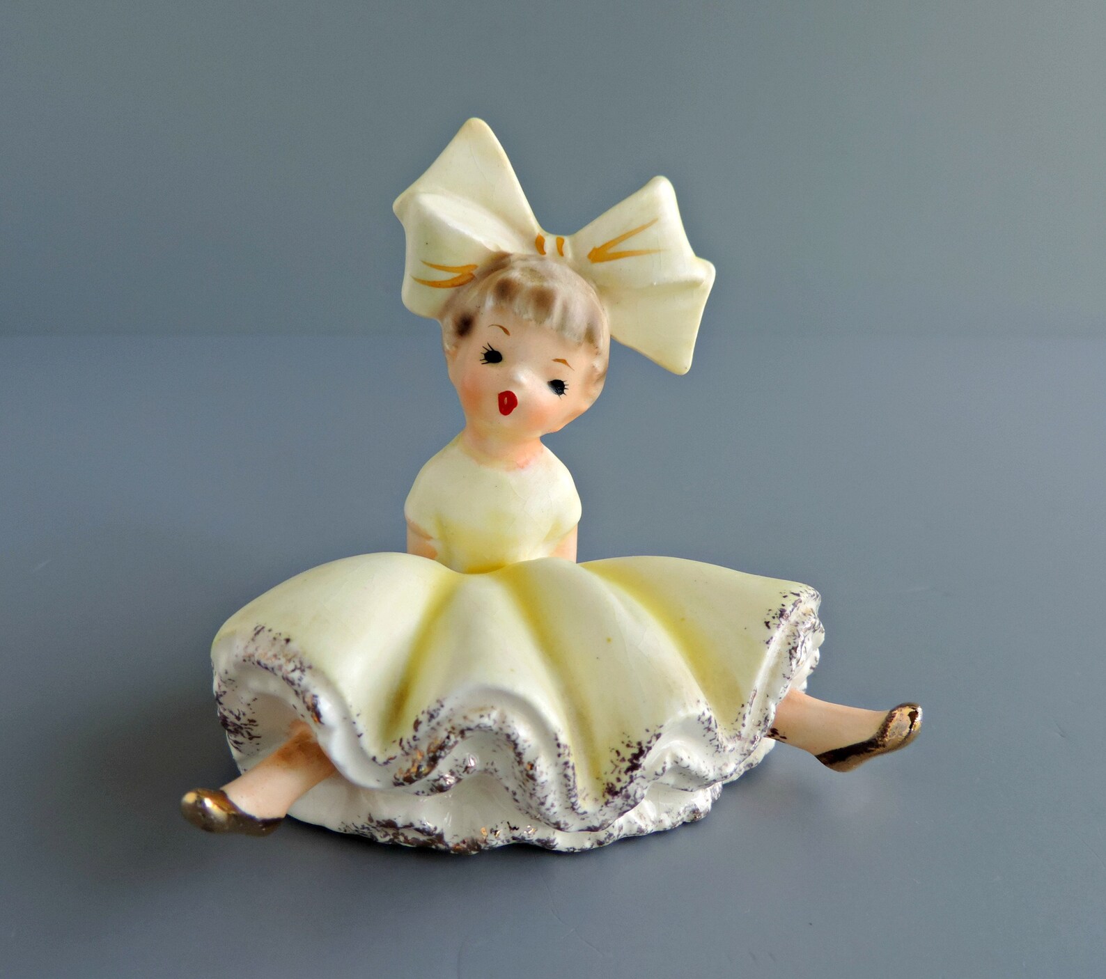 Vintage Inarco Big Bow Girl Figurine E1059 Bloomer Girl in Etsy