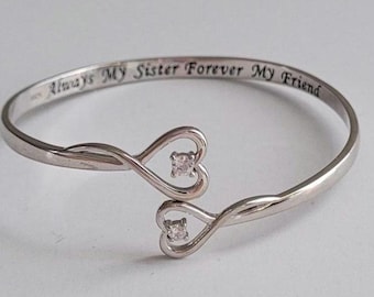 Pre-owned Sterling Silver Love Knot Bangle: Sister Gift