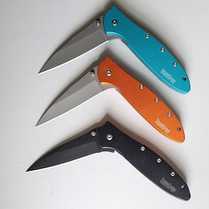 Kershaw Leek Assisted Flipper Knife: 3&quot; Bead Blast Blade, Aluminum