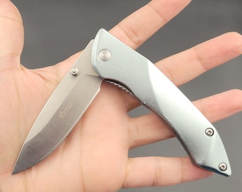 Pre-owned Vickay EDC Pocket Knife, 8Cr13MoV Stainless Steel Blade Folding Knife with AluminumÂ Handle, Belt Clip, Liner Lock