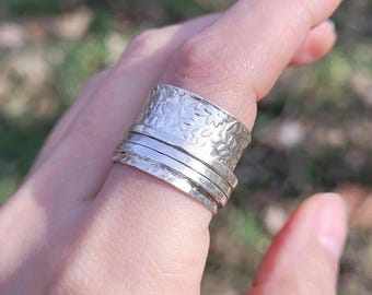 Sterlingzilveren spinnerring - maat 7,5"