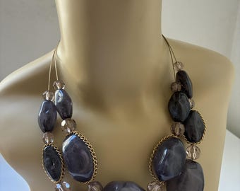 Large Gray Beaded Necklace by Joan Rivers Jewelry Collection
