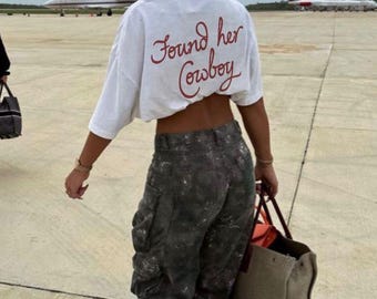 Found Her Cowboy Tshirt, Country Bride Tee, Western Love Shirt, Cowgirl Wedding Top, Bride Western Outfit