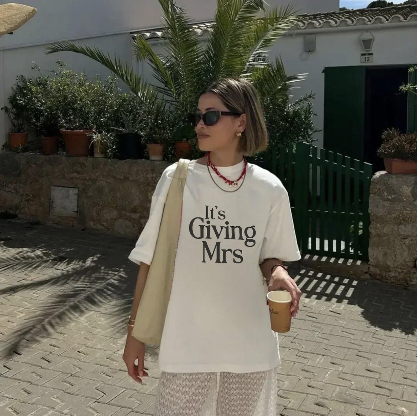Its Giving Mrs TShirt - Bride To Be Shirt | White, M