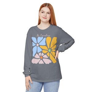 Comfort Colors, Women&#39;s Long Sleeve T-shirt, Go Braless, Pajama Top, Loungewear