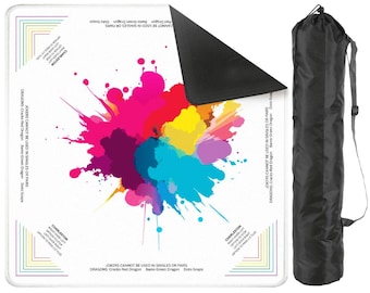 Pride Rainbow Mahjong Mat – 31.5" American Mah Jongg Table Mat with Color Splash, Charleston Guide & Storage Bag